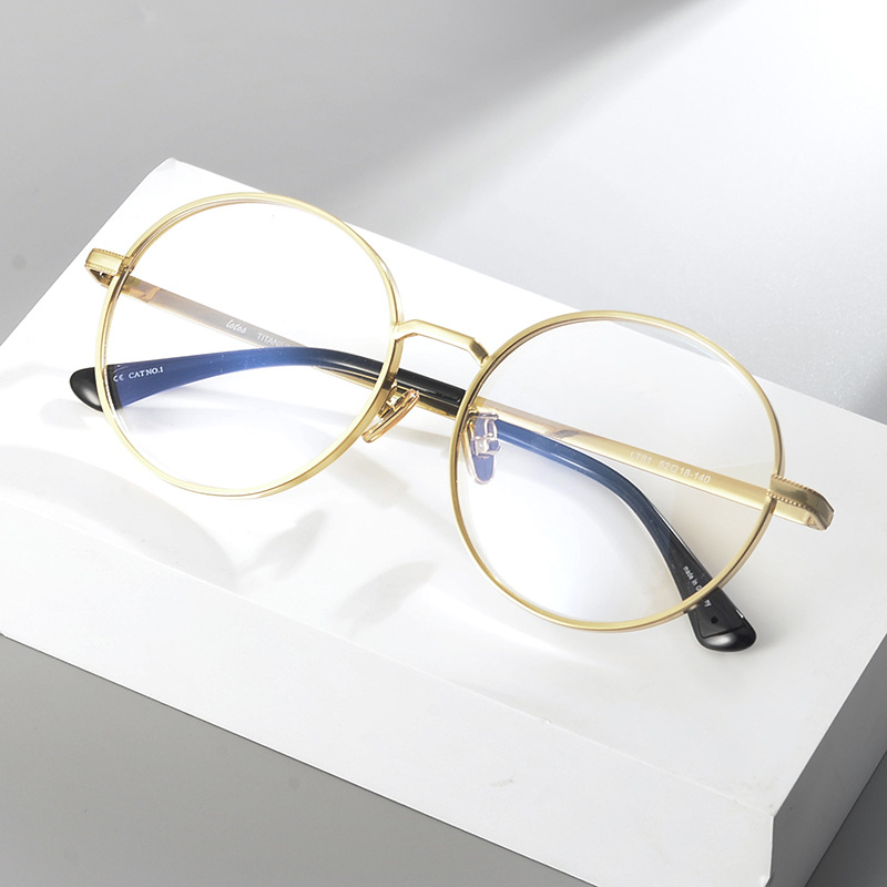 新款钛架平光镜男女通用素颜眼镜高品质超轻日系配近视眼镜框批发