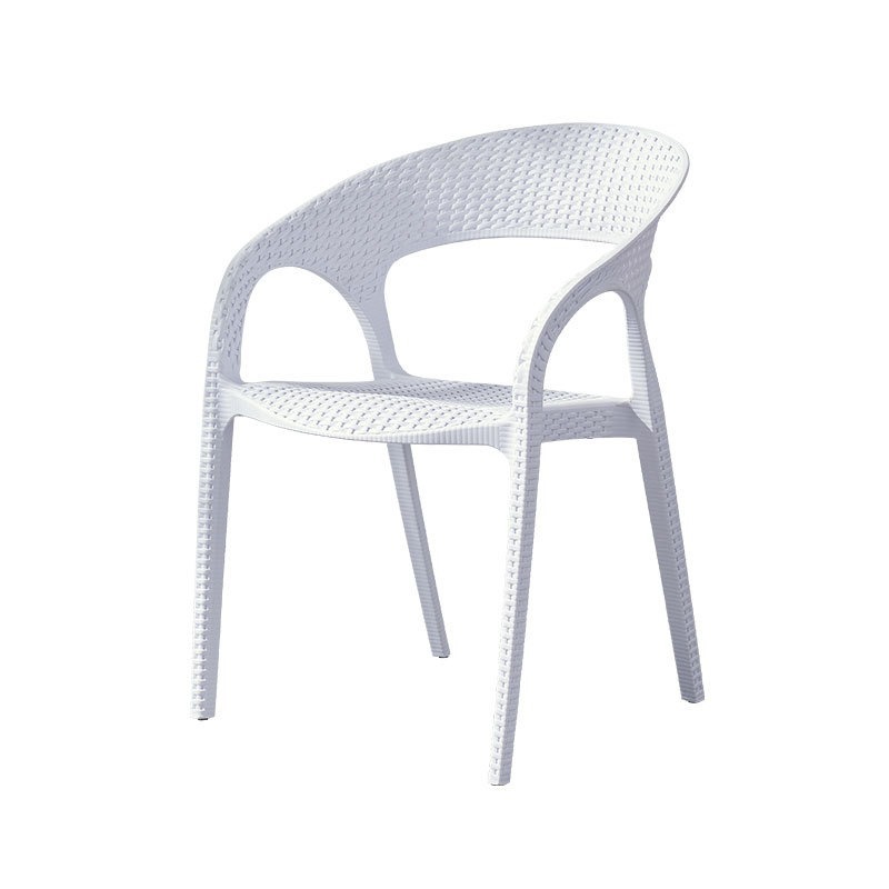 Silla de plástico de caña silla de comedor casual al aire libre simple respaldo impermeable a prueba de agua silla de plástico al aire libre