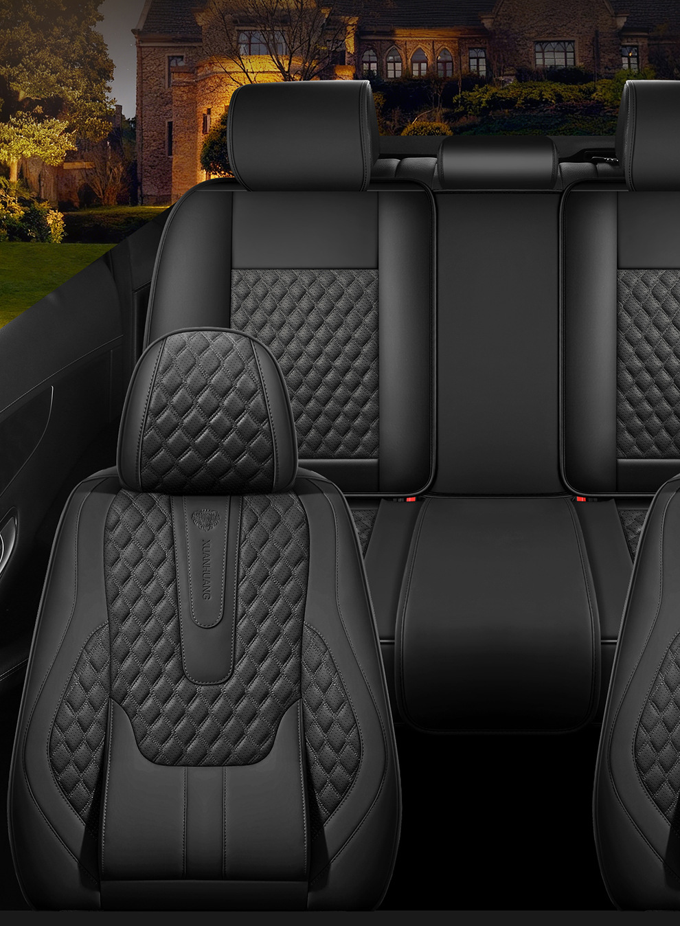 Solid Waist-Supporting Nappa Leather All-Season Universal Seat Cushion Suitable for Lavida, Sagitar, Sylphy, Corolla, and Eado Universal Seat Covers