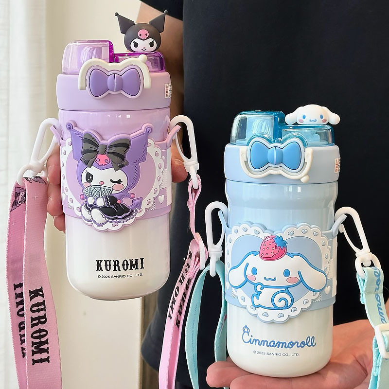 库洛米儿童保温杯2025新款高颜值水杯女孩小学生上学专用便携水壶|undefined