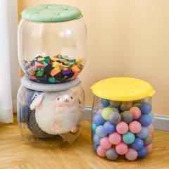 プラスチック製の透明な多機能スツール、子供のおもちゃや人形の収納スツール、リビングルームの靴交換用スツール、収納用フィギュア収納ボックス