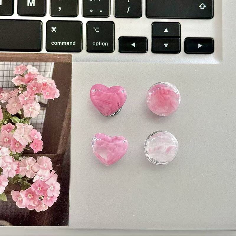 Pink Heart-Shaped Gradient Toilet Flush Button Bathroom Toilet Flush Button Nail Art Special Water Tank Button Sticker