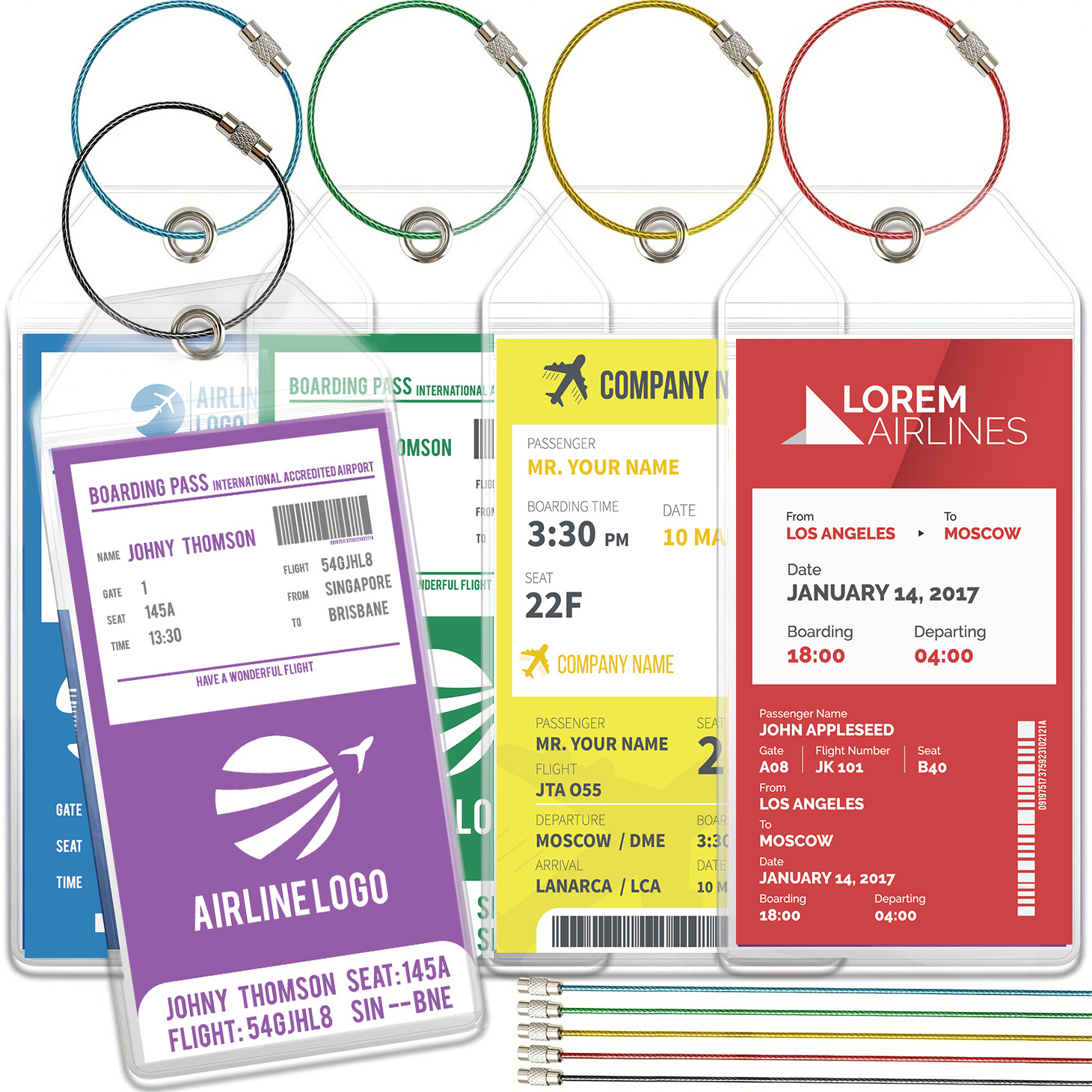 PVC登机行李牌吊牌袋旅行行李箱托运防丢失挂牌袋便携挂件挂牌