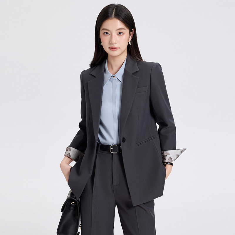 职业西装套装女春秋高端气质轻职场高级感大学生面试正装西服外套|undefined