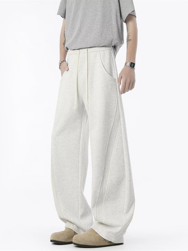 American Deconstructed Curved Blade Sweatpants for Men Fall Trendy Heavyweight Straight Casual Pants Loose Versatile Wide Leg Trousers American Deconstructed Curved Blade Sweatpants for Men Fall Trendy Heavyweight Straight Casual Pants Loose Versatile Wide Leg Trousers