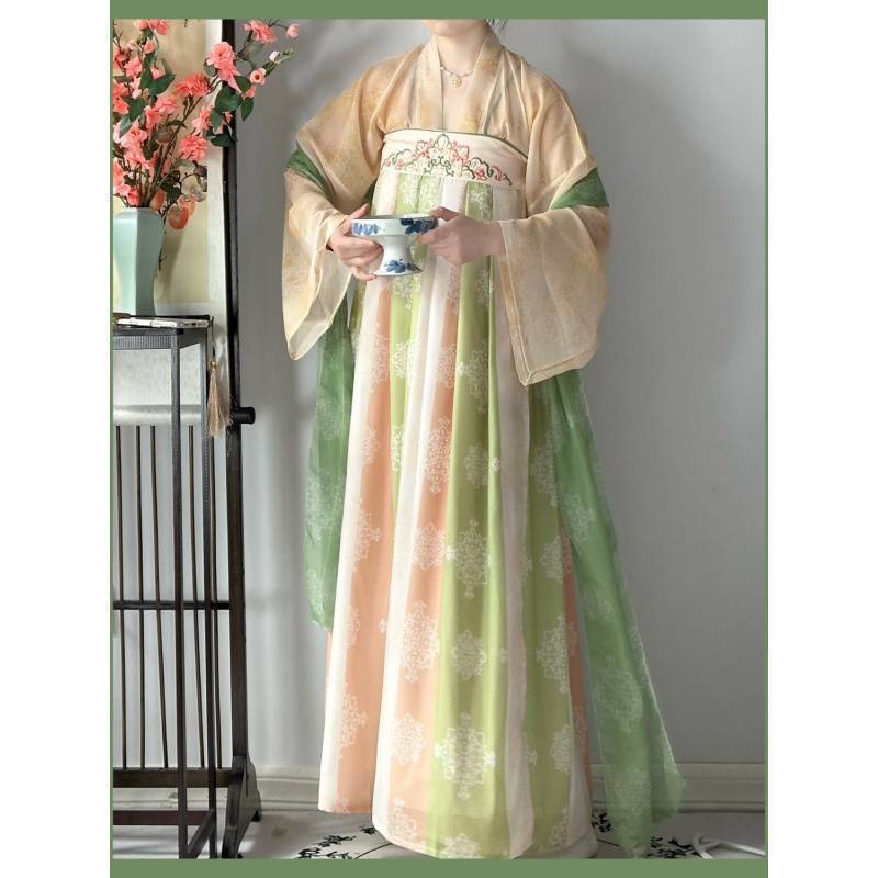 Tang Yun Light Shirt Shop Original New Hanfu Women's Tang Dynasty Restoration One-Piece Chest-Length Ru Skirt Spring and Summer Style Chiffon Short Brown