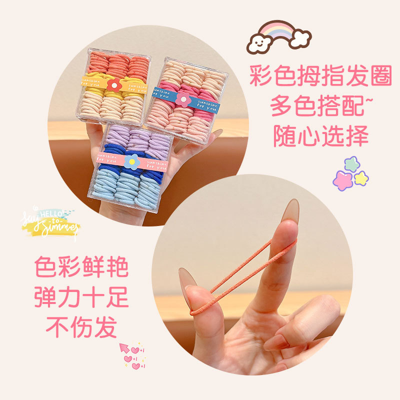 Niños correa de goma niñas no lastimar cabello color caramelo sonido cola de caballo cuerda de cabeza bebé de alta elasticidad pequeña anillo de pelo de pulgar