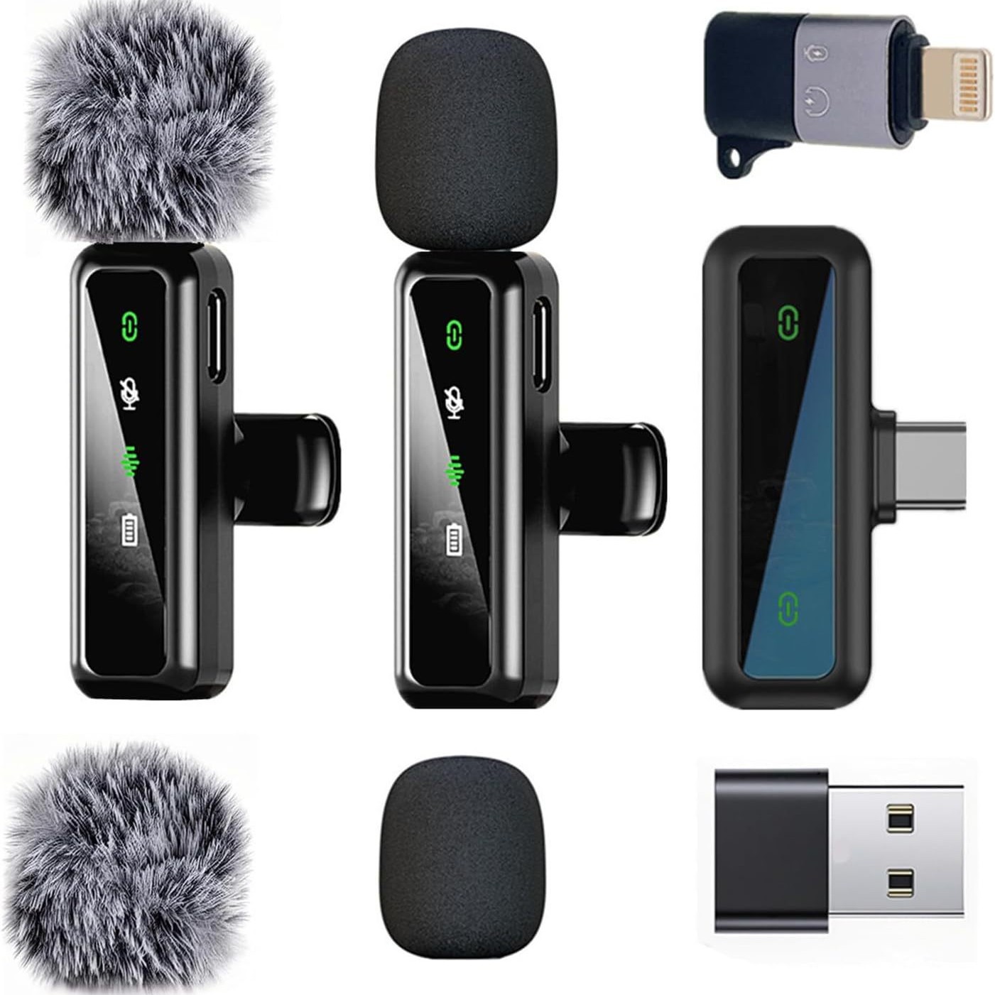 Nuevo micrófono inalámbrico de solapa transfronterizo para transmisión en vivo desde teléfonos móviles, grabación de video, pantalla digital, micrófono mini al por mayor image 3