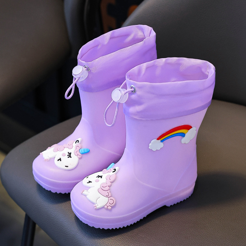 Children's Rain Boots, Boys' Waterproof Rain Boots, Girls' Lightweight Non-Slip Water Boots, Water Shoes for Kidsren Aged 2-10 Years Old