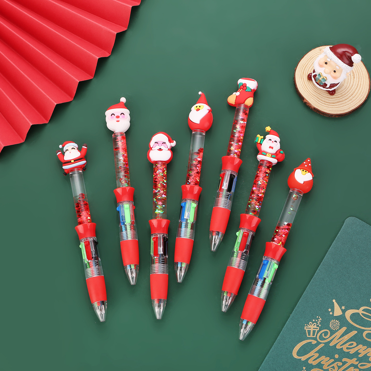 Plastic Material 1 Piece Christmas Tree Santa Claus Snowman Christmas Learning Christmas Plastic Cute Ballpoint Pen