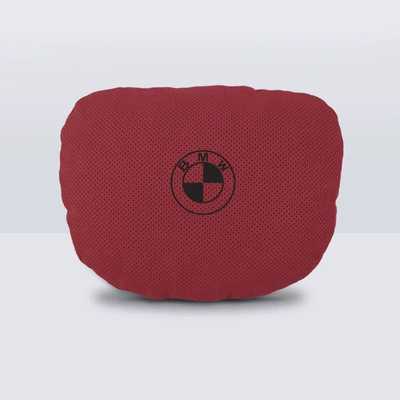 Headrest suede neck pillow 3 - bmw-wine-red-headrest-single-pack