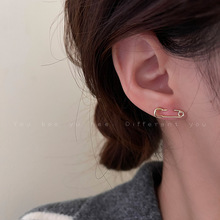冷淡风金属回形针耳环女韩国小众网红耳钉2021年新款潮气质耳饰品