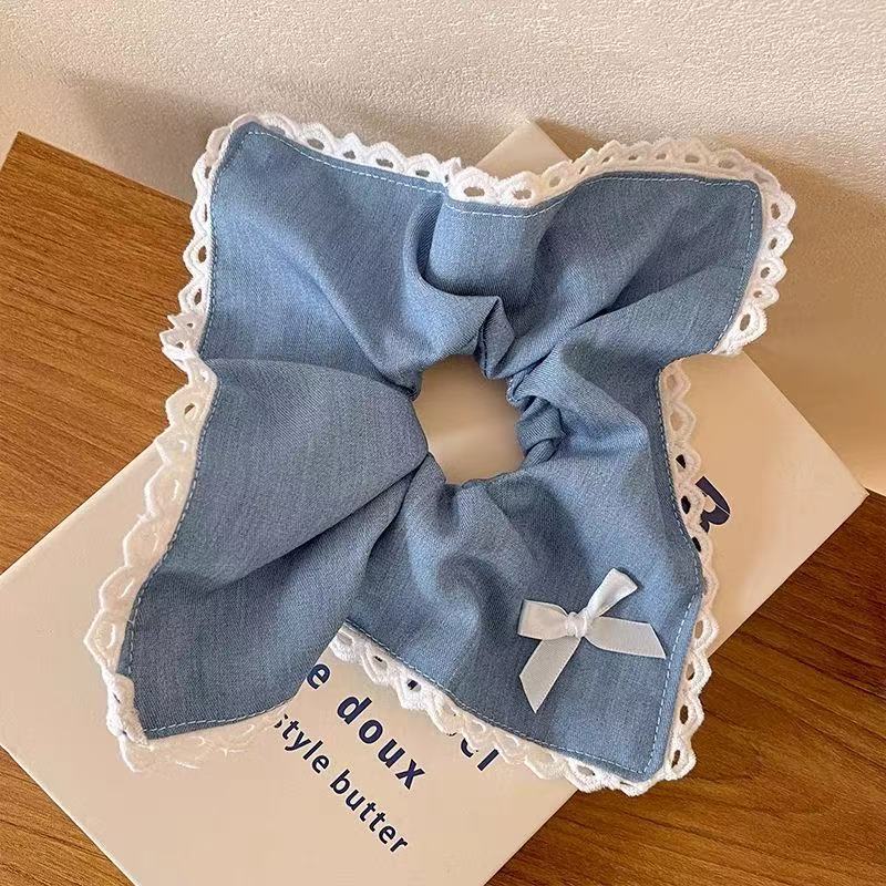 5679 스퀘어 스카프 - 28cm 화이트 엣지 라이트 데님