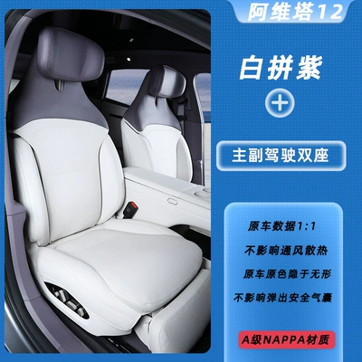 Suitable for 26 Models of Avita Modelə uyğun (Original) oturacaq örtükləri - white-and-purple-main-and-co-pilot-seats-avita-12-special-car