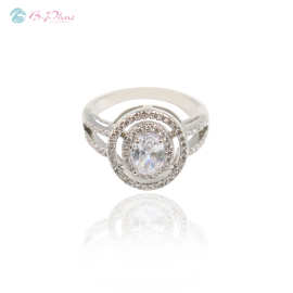 贝菲铜镀金水钻戒指女情人节求婚情侣礼物简约工厂货源不掉色批发