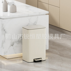 Gaok家庭用キッチンステンレス製ゴミ箱トイレ寝室ネット赤レトロ蓋付き7708h-y