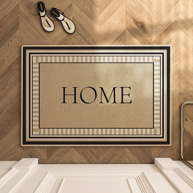 Luz de lujo americano de alto grado alfombra de la puerta de entrada interesante absorbente antideslizante resistente a las manchas hogar creativo Loop alfombra de piso de terciopelo