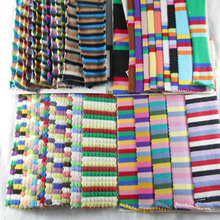 40支七彩条精棉32支色织条纹针织拉架汗布4X3坑条布精梳棉t恤面料