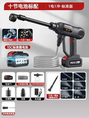 Washing Machine High-Pressure Water Gun: Portable car washer - ten-batteries-standard