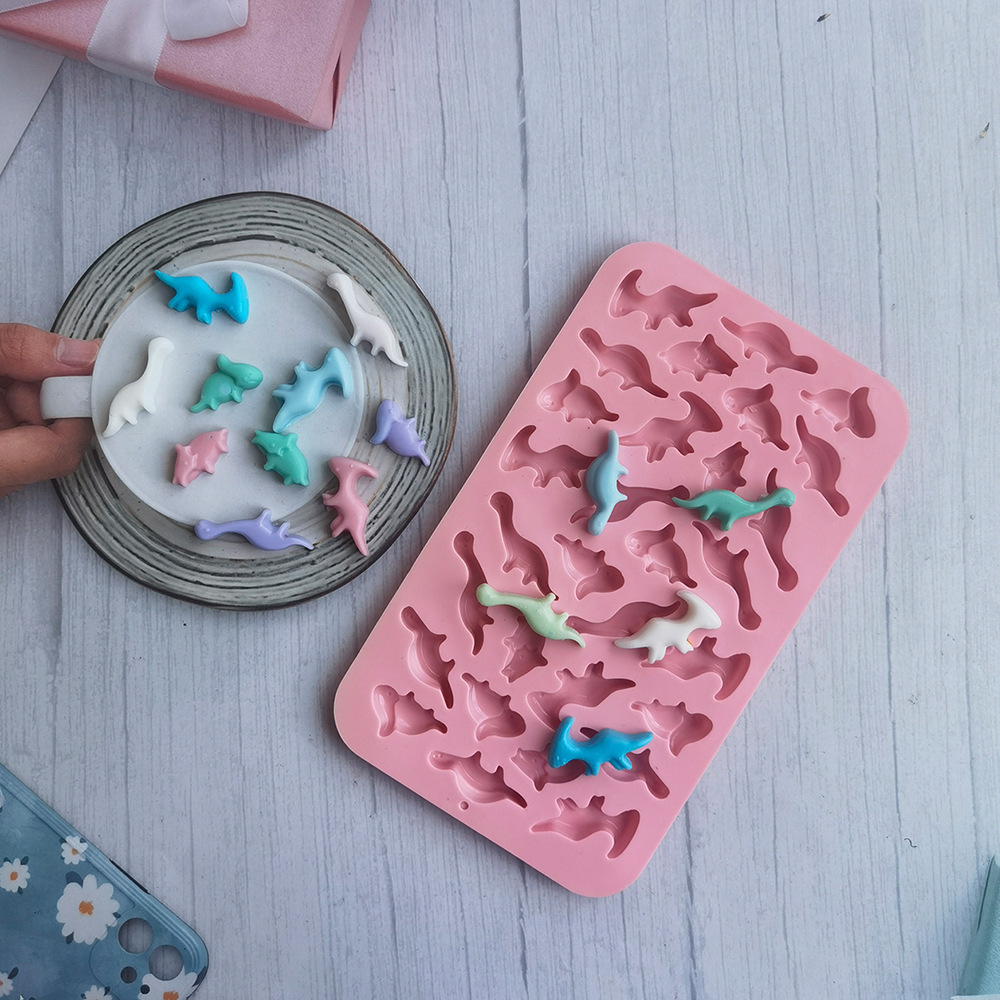 30 pequeños dinosaurios 4 molde de silicona pastel helado pudín molde de postre jabón utensilios