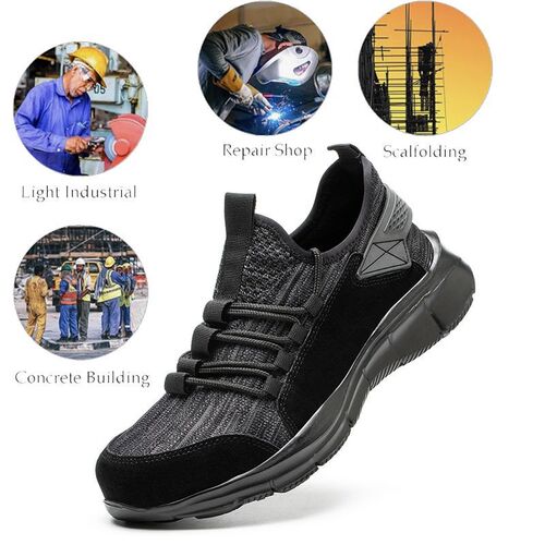 Cross-border labor safety shoes wholesale, anti-puncture and anti-strike construction site shoes with steel toe, lightweight protective casual safety shoes