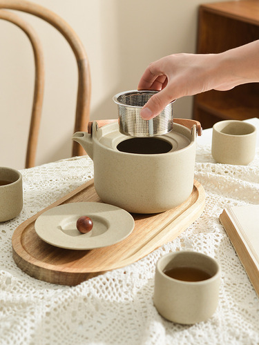 BB4C wholesale simple cold kettle household health ceramic teapot hot water boiling water high temperature resistant cold kettle cup