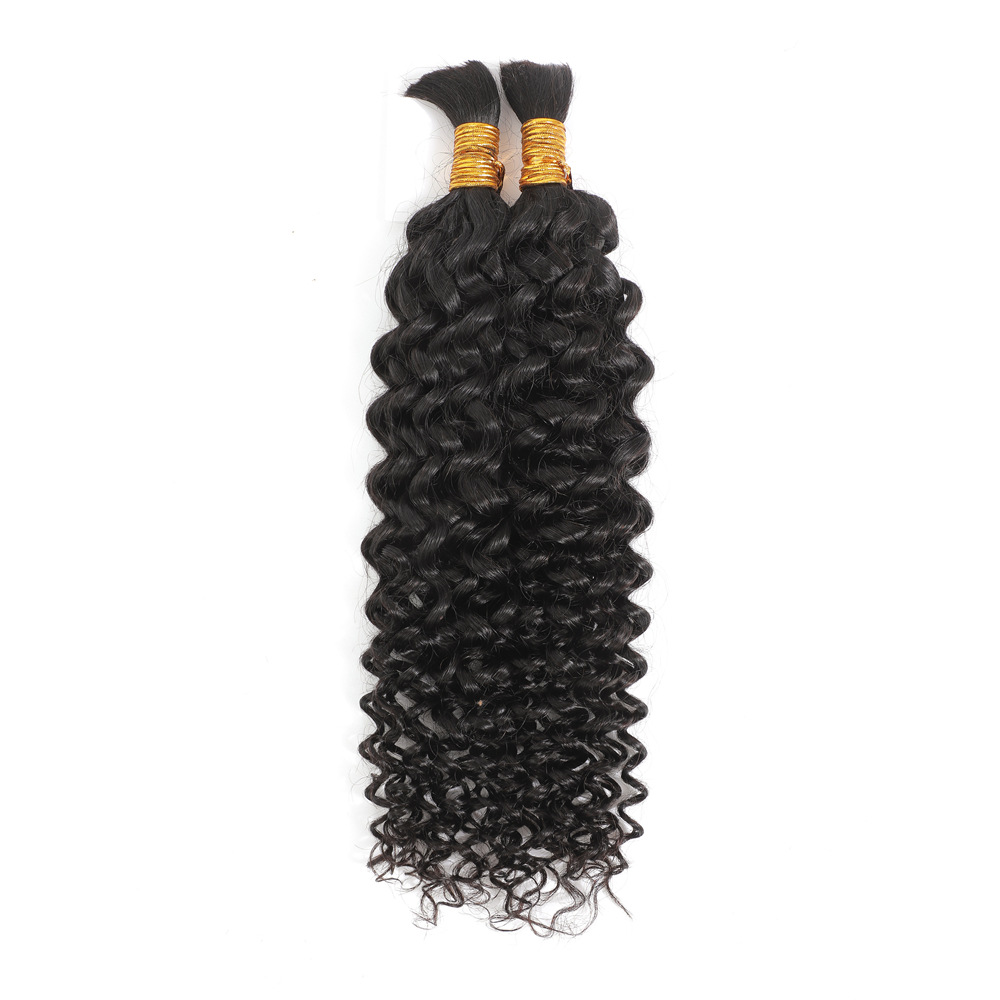 Deep Wave Real Cabello Peruca Braids Curly Cross-Border Extensions Hair Bundle Human Hair Bulk