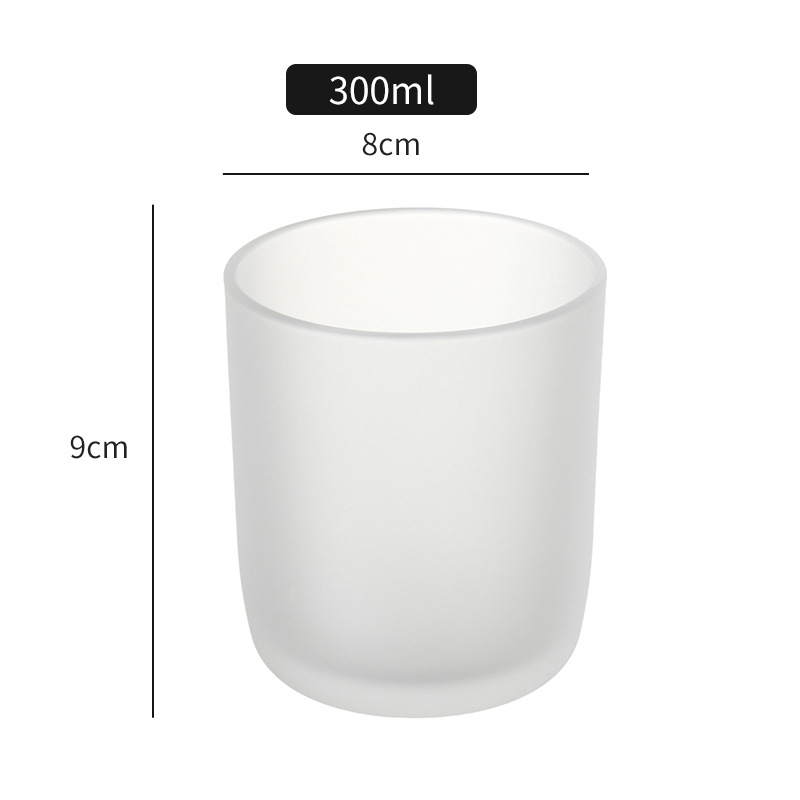 Spot copa de vela de vidrio esmerilado taza vacía decoración del hogar candelabro de aromaterapia fragancia transparente frasco de vela taza de vidrio