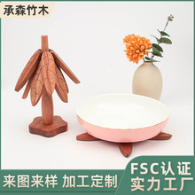 实木隔热垫 餐桌防烫垫一棵树耐高温锅垫盘垫 碗垫跨境圣诞树装饰