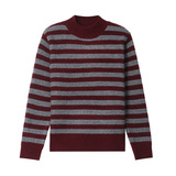 大码复古高领毛衣外套秋冬新款洋气内搭上衣条纹针织衫宽松打底衫，女装针织衫/毛衣，妃慕昵服饰