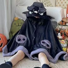 韩版毛毯露娜奇妙之旅小蝙蝠毛毯法兰绒午睡小埋披肩斗篷连帽男