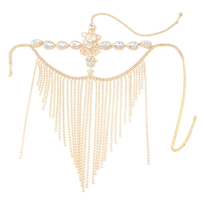 Bohemian style retro fashion rhinestone tassel headdress exotic cross-border personality face mask wholesale