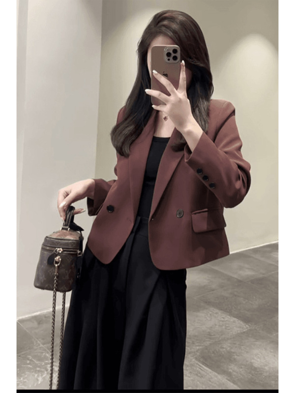 初秋韩系穿搭套装女2025新款气质高级感时尚西装外套阔腿裤两件套|undefined