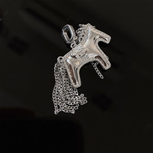 INS风气质流苏马尾小马驹吊坠项链女小众设计感百搭个性项坠批发