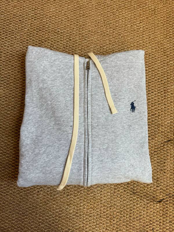 Áo hoodie nam khóa kéo có mũ, lót lông dày, thêu hình ngựa nhỏ, form rộng unisex — Màu xanh tím than, màu xám, màu đen