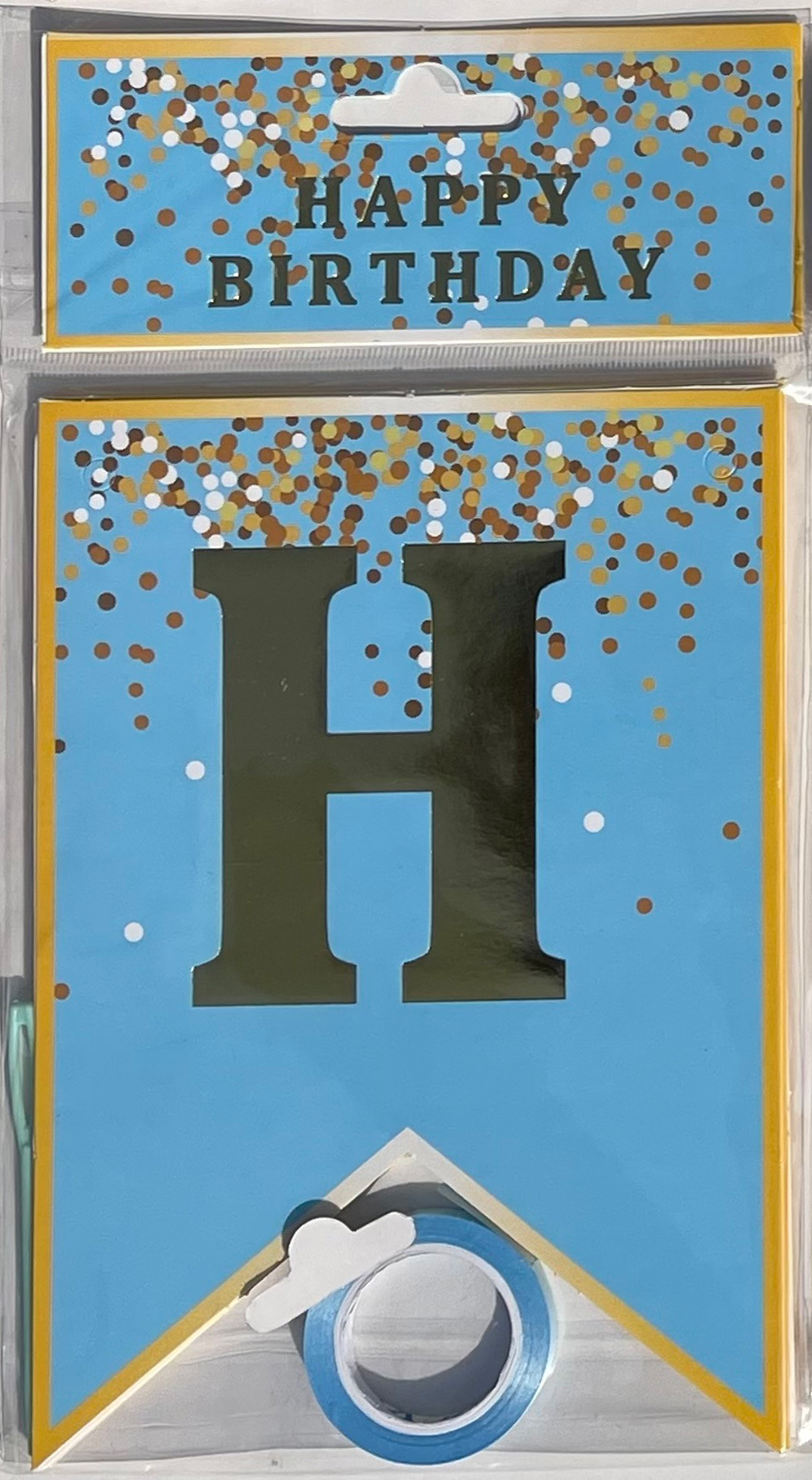 HAPPY BIRTHDAY fiesta de cumpleaños en inglés diseño diagonal de bandera de cola de mermaid letras banderas de color