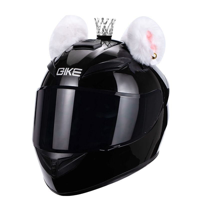 Fábrica Sonic chica misma motocicleta casco completo arco gato oído decoración con Bluetooth motocicleta eléctrica casco de seguridad