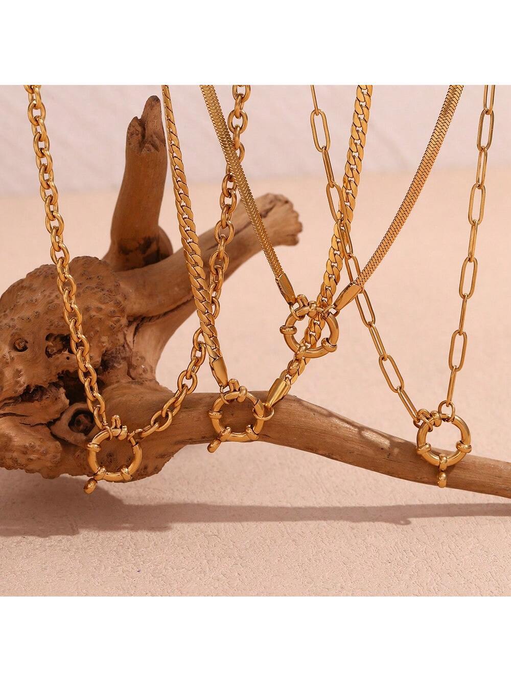 25g Weight 306 Stainless Steel Pendant Material Wholesale Jewelry Lady Geometric 306 Stainless Steel Plating Necklace