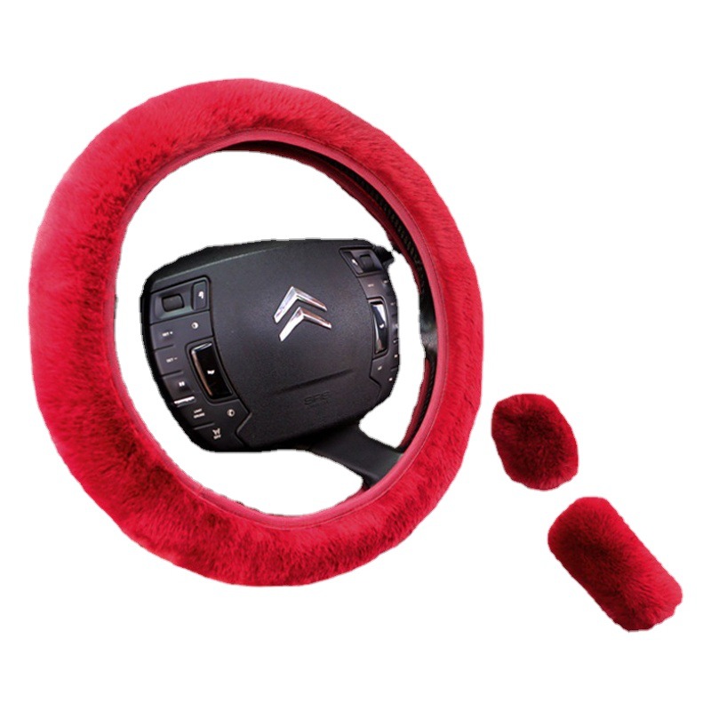 Cross-Border Car Steering Wheel Plush Cover Anti-Slip Shoulder Pad Armrest Pad New Style Car Steering Wheel Anti-Slip Cover