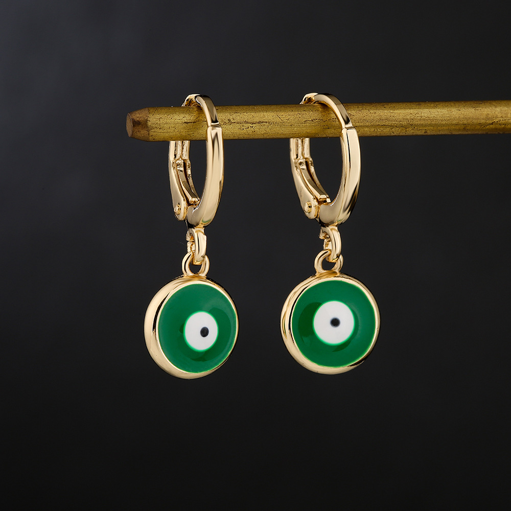 Fashion copper 18K gold color drop oil eye earrings