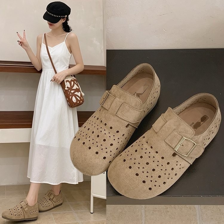 2026 nuevo verano con falda hueco ventilado zapatillas de zapato perezoso