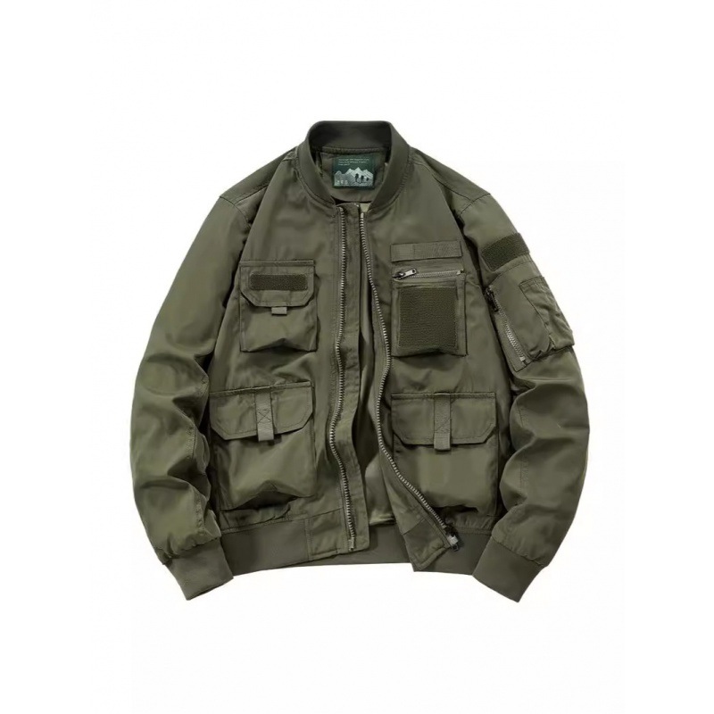 봄과 가을 남자 중년 산 캠핑 캐주얼 재킷 기능성 야외 멀티 포켓 재킷 방수 크로스-국경