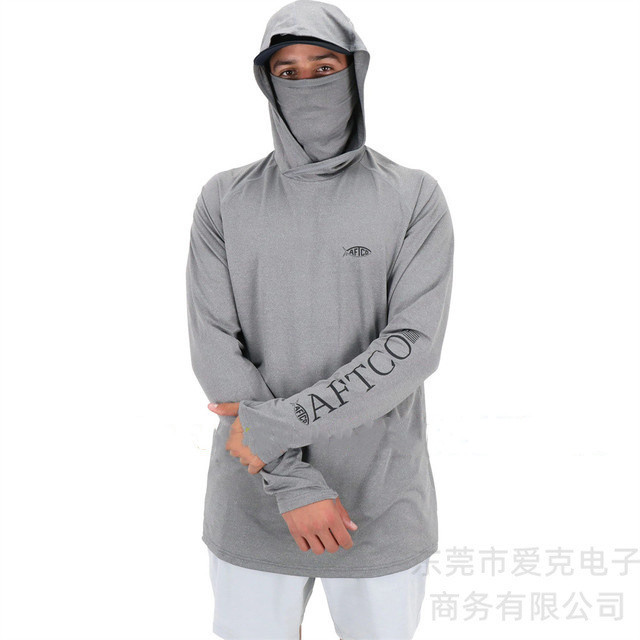AFTCO fishing clothes men's hooded fishing shirt with mask outdoor summer sun protection Luya fishing clothes breathable