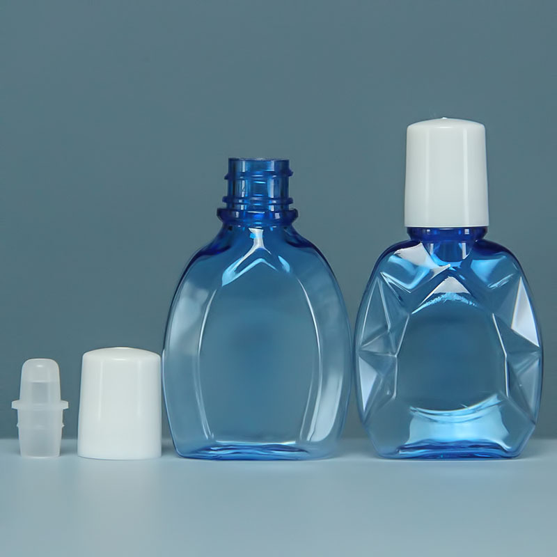 现货批发10毫升蓝色透明心形眼药水瓶滴液挤压塑料瓶
