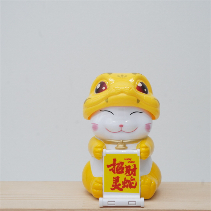 太阳能灵蛇招财猫桌面摆件办公室装饰品跨境电商创意礼品车载摆件详情9