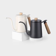 實木手柄304不鏽鋼加厚咖啡手沖壺工廠批發滴漏式600ML手沖咖啡壺