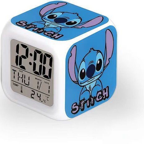 Reloj Despertador Infantil Cuadrado con Cambio de Color