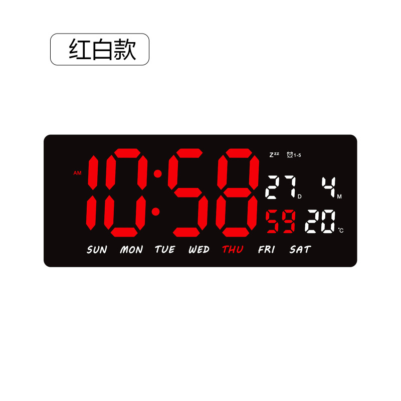 国境を越えて人気の高いLED電子時計、シンプルな大画面、多機能永久カレンダー、デジタル表示壁掛け時計3604|undefined