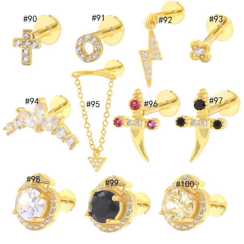 6g Weight Zircon Inlay Material Ear Studs Classification 1 Piece Quantity Street Occasion 925 Sterling Silver Material Geometric Pattern Women'S Gender Plating Design Fashion Style 1 Piece 925 Sterling Silver Zircon Geometric Ear Studs 6