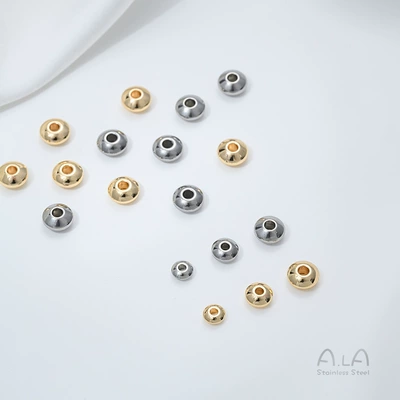 Non-Fading Titanium Steel Abacus Beads, Flying Saucer Beads, Spacer Beads, Bracelet Necklace Jewelry Accessories, Stainless Steel Beading Material
